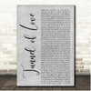 Dire Straits Tunnel of Love Grey Rustic Script Song Lyric Print