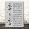 Dirty Heads Higher and Higher Grey Rustic Script Song Lyric Print