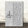 Enter Shikari Adieu Grey Rustic Script Song Lyric Print