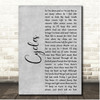 Frank Sinatra Cycles Grey Rustic Script Song Lyric Print