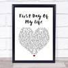 Bright Eyes First Day Of My Life Heart Song Lyric Music Wall Art Print