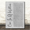 Aaliyah One In A Million Grey Rustic Script Song Lyric Print