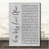 John Cafferty (Keep My Love) Alive Grey Rustic Script Song Lyric Print