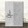 Augustana Alive Grey Rustic Script Song Lyric Print