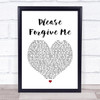 Bryan Adams Please Forgive Me Heart Song Lyric Music Wall Art Print