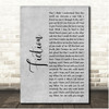 Avenged Sevenfold Fiction Grey Rustic Script Song Lyric Print