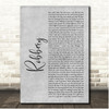 Juice WRLD Robbery Grey Rustic Script Song Lyric Print