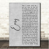 Lionel Richie Easy Grey Rustic Script Song Lyric Print