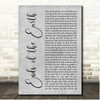 Lord Huron Ends of the Earth Grey Rustic Script Song Lyric Print