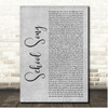 Matilda the Musical School Song Grey Rustic Script Song Lyric Print