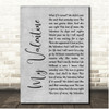 Paul McCartney My Valentine Grey Rustic Script Song Lyric Print