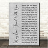 Paul Weller May Love Travel With You Grey Rustic Script Song Lyric Print