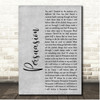 Richard Thompson Persuasion Grey Rustic Script Song Lyric Print