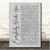 Billy Squier Everybody Wants You Grey Rustic Script Song Lyric Print