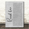 Scott Tyrrell Round here Grey Rustic Script Song Lyric Print