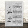 Stereophonics Mr. Writer Grey Rustic Script Song Lyric Print