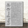 Stereophonics Nothing Precious At All Grey Rustic Script Song Lyric Print