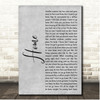 Blake Shelton Home Grey Rustic Script Song Lyric Print