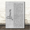 Blanca Heaven Grey Rustic Script Song Lyric Print