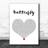 Crazy Town Butterfly White Heart Song Lyric Music Wall Art Print