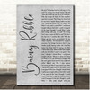 The Twang Barney Rubble Grey Rustic Script Song Lyric Print