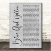 The Used Blue And Yellow Grey Rustic Script Song Lyric Print