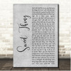 Van Morrison Sweet Thing Grey Rustic Script Song Lyric Print