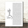 Chandler Moore Breathe White Script Song Lyric Print