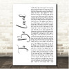 Adele To Be Loved White Script Song Lyric Print