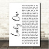 Amy Grant Lucky One White Script Song Lyric Print