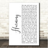 Elton John Harmony White Script Song Lyric Print