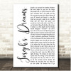 Andrew Lloyd Webber Joseph's Dreams White Script Song Lyric Print