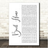 Andy Grammer Back Home White Script Song Lyric Print