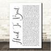 Hard-Fi Hard To Beat White Script Song Lyric Print