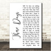 Jackson Browne These Days White Script Song Lyric Print