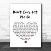 Eddie Cochran Don't Ever Let Me Go White Heart Song Lyric Music Wall Art Print