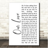 Judah & The Lion Our Love White Script Song Lyric Print