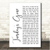 Lynyrd Skynyrd Tuesday's Gone White Script Song Lyric Print