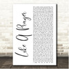 Madonna Like A Prayer White Script Song Lyric Print