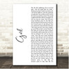 Maren Morris GIRL White Script Song Lyric Print