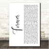 Mariah Carey Forever White Script Song Lyric Print