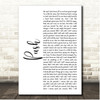 Matchbox 20 Push White Script Song Lyric Print