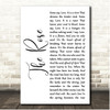 Bette Midler The Rose White Script Song Lyric Print