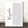 Michael W. Smith Waymaker White Script Song Lyric Print