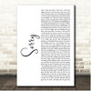 Beyoncé Sorry White Script Song Lyric Print