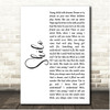 Neil Diamond Shilo White Script Song Lyric Print