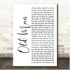 Neil Young Old Man White Script Song Lyric Print