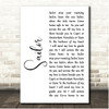 Petula Clark Sailor White Script Song Lyric Print