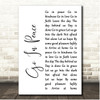 Sam Baker Go In Peace White Script Song Lyric Print