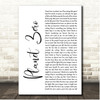 Shinedown Planet Zero White Script Song Lyric Print